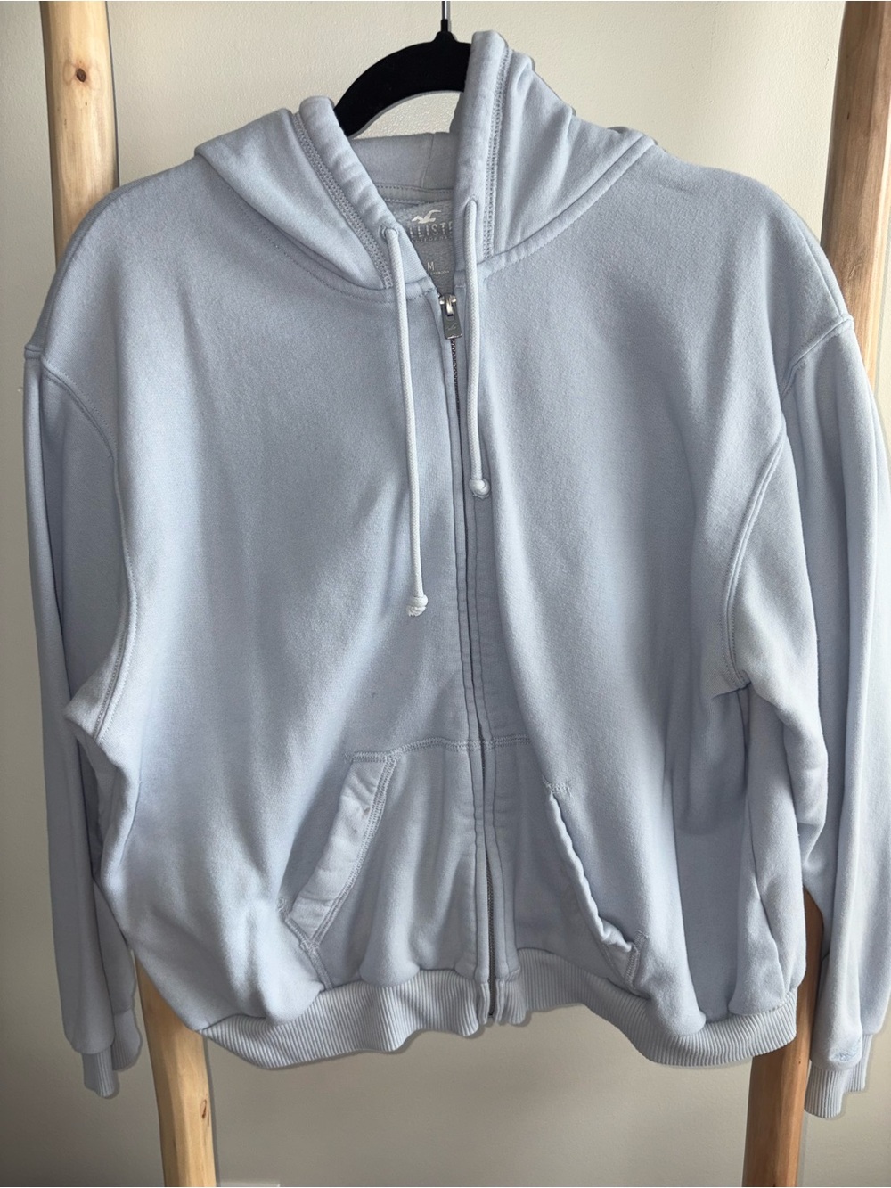 Hollister Pale Blue Full-Zip Hoodie